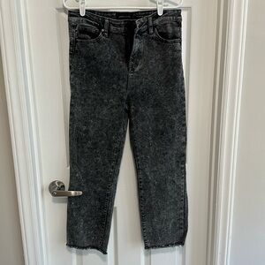 Kendall + Kylie High Rise Acid Wash Straight Legged Jeans